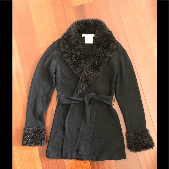 Max Studio Sweaters - Max Studio Size S Black Cardigan with Belt